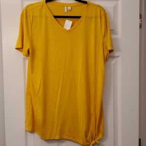 NWT Yellow V Neck Tee